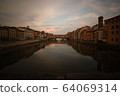 Florence, Italy - 2020. Ponte alla Carraia medieval Bridge landmark on Arno river. 64069314