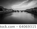 Florence, Italy - 2020. Ponte alla Carraia medieval Bridge landmark on Arno river. 64069315