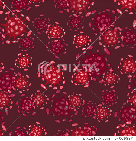 Seamless pattern Cartoon concept coronavirus - Stock Illustration ...