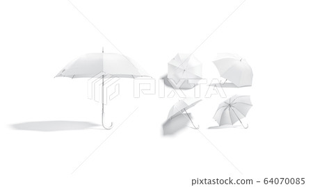 Download Blank White Opened Umbrella Mockup Different Stock Illustration 64070085 Pixta