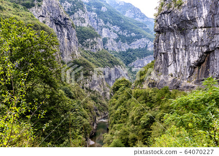 Tara river canyon and in a national Park in Montenegro 64070227