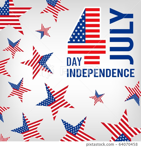 4th July. USA Independence day, patriotic american banner. Festive stars vector background 4th July. USA Independence day, patriotic american banner. Festive stars vector background 64070458