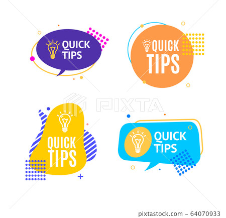 Quick Tips Concept with Abstract Memphis Style Elements Set. Vector Quick Tips Concept with Abstract Memphis Style Elements Set. Vector 64070933