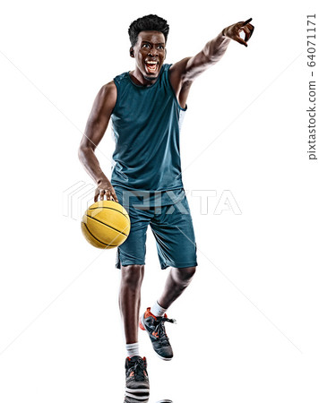 african basketball player young man isolated white background 64071171
