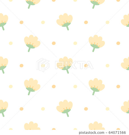 Cute yellow flowers seamless pattern background - Stock Illustration ...
