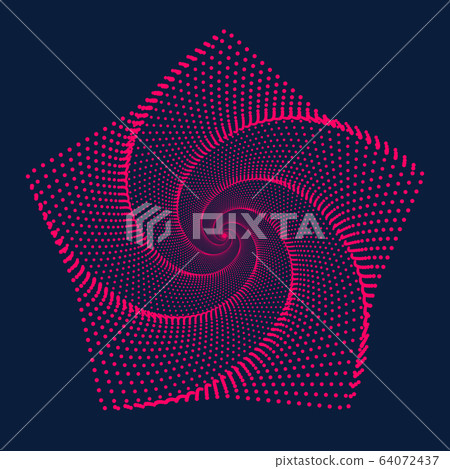abstract pentagon with halftone dots design. abstract pentagon with halftone dots design. 64072437