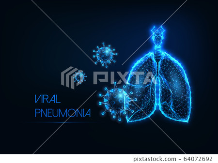 Futuristic coronavirus sars-cov2 research concept with glowing virus cells under magnifying glass Futuristic coronavirus sars-cov2 research concept with glowing virus cells under magnifying glass 64072692