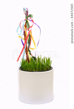 Traditional Easter decoration. Whip and wheat 64072985