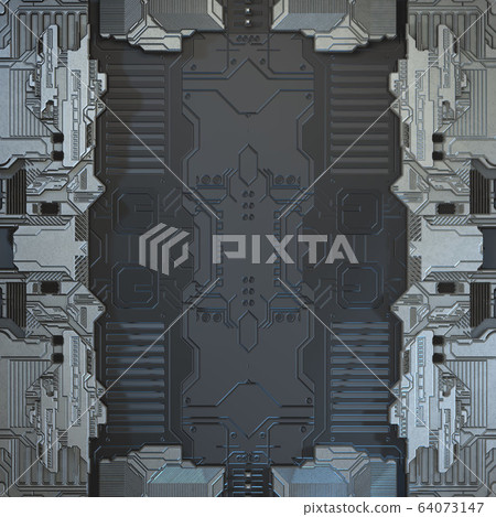 SciFi Panels. Futuristic texture. Spaceship hull geometric pattern. 3d illustration. SciFi Panels. Futuristic texture. Spaceship hull geometric pattern. 3d illustration. 64073147