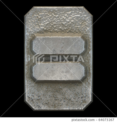 Industrial metal symbol equals on black background 3d 64073167