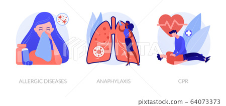 Allergic reactions first aid abstract concept vector illustratio 64073373
