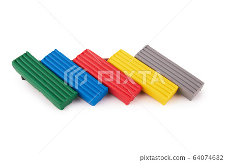 Multi-colored plasticine isolated Multi-colored plasticine isolated 64074682