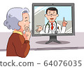 Grandmother who receives online medical care (convinced) 64076035