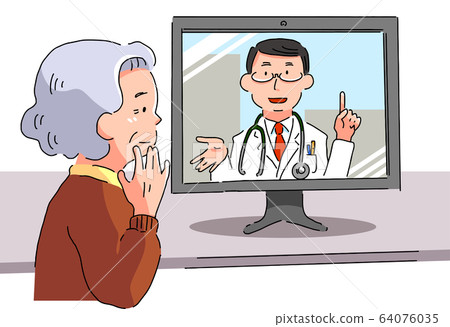 Grandmother who receives online medical care (convinced) Grandmother who receives online medical care (convinced) 64076035