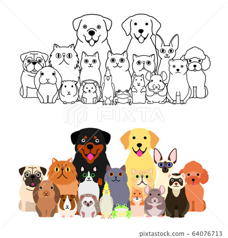 Group set of many pets whole body Group set of many pets whole body 64076713