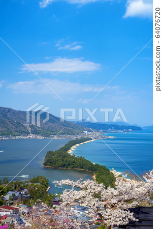 Amanohashidate in three scenic spots in Japan Tango Peninsula Amanohashidate in full bloom 64076720