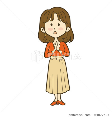 感到焦慮的年輕女子 64077404