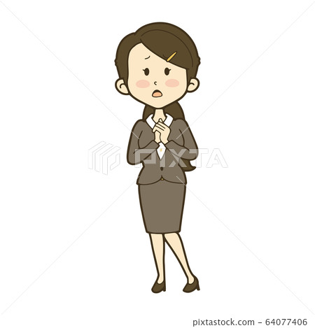 穿西裝的女人不安 64077406