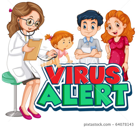Font design for word virus alert with doctor and 64078143
