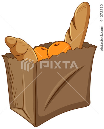 One bag of bread on white background One bag of bread on white background 64078210