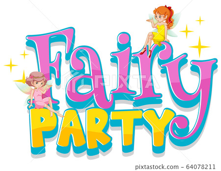 Font design for word fairy party with fairies 64078211