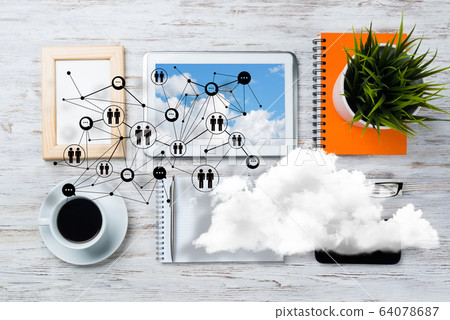 Social communication and global networking concept Social communication and global networking concept 64078687