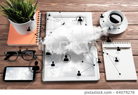 Social communication and global networking concept Social communication and global networking concept 64079276