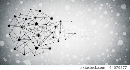 Lines and dots as networking idea drawn on cement background Lines and dots as networking idea drawn on cement background 64079277