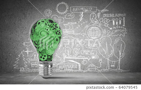 Concept of lightbulb as symbol of new idea. 64079545