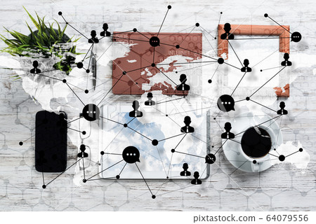 Social connection and networking concepts. Social connection and networking concepts. 64079556