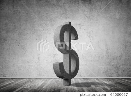 Money making and wealth concept presented by stone dollar symbol Money making and wealth concept presented by stone dollar symbol 64080037