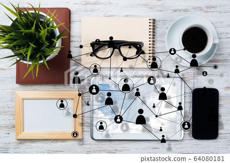 Networking and social communication concepts. Networking and social communication concepts. 64080181