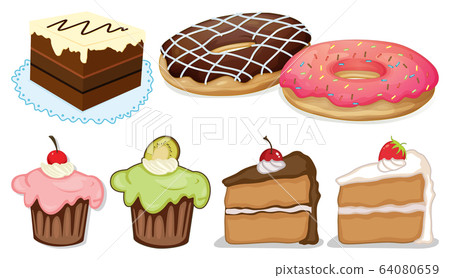 Big set of different menu for desserts on white Big set of different menu for desserts on white 64080659