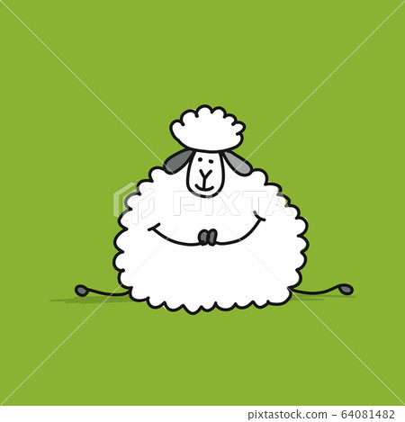 Funny sheep, sketch for your design Funny sheep, sketch for your design 64081482
