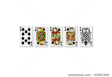 撲克牌皇家同花順 撲克牌皇家同花順 64081803
