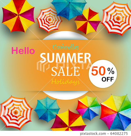 Advertising sign for summer sale. Advertising sign for summer sale. 64082275