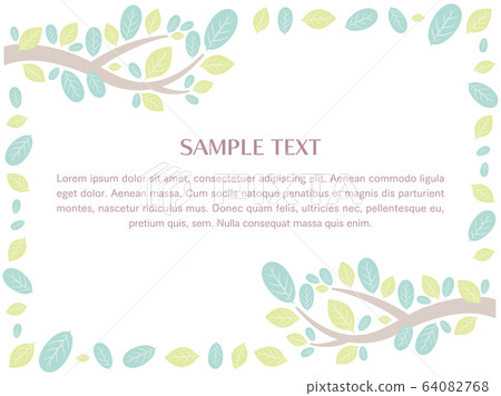 Frame_Smooth leaf branch with veins_Diagonal 64082768