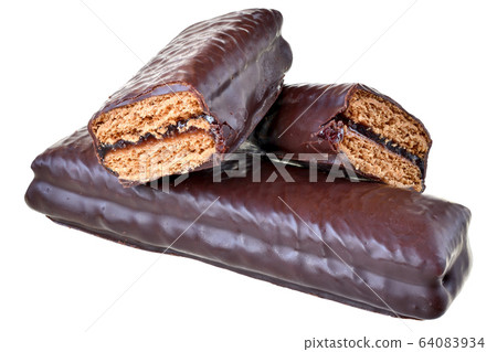 gingerbread bar in chocolate icing isolated gingerbread bar in chocolate icing isolated 64083934