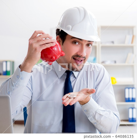 Man in bitcoin mining business concept 64086135