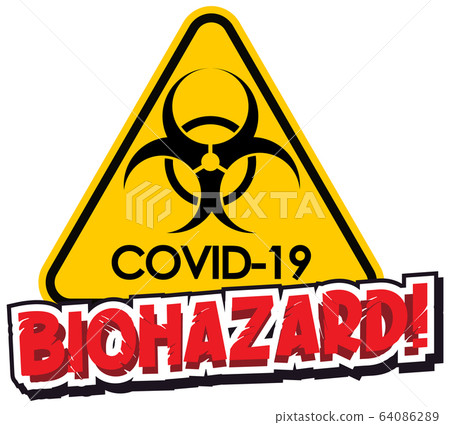 Coronavirus theme with biohazard sign on white Coronavirus theme with biohazard sign on white 64086289