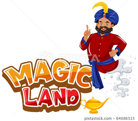 Font design for word magic land with giant coming 64086315