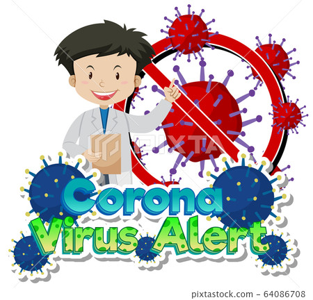 Poster design for coronavirus theme with doctor 64086708