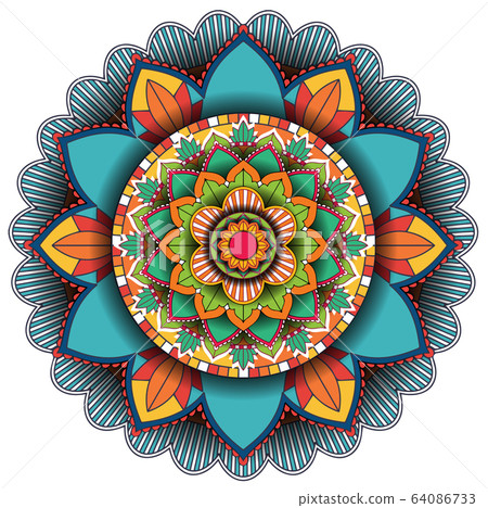 Mandala pattern design on white background 64086733