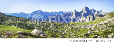 Traveling to beautiful Alps in summer 64087073