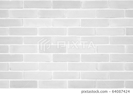 Seamless design vintage style light white grey brick wall detailed pattern textured background 64087424