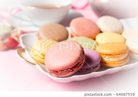 Tea Time Macaron Tea Western Confectionery Sweet Home Cafe Cafe 64087559