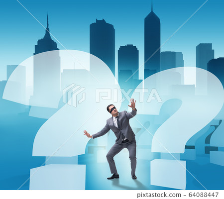 Blindfold businessman in incertainty concept 64088447