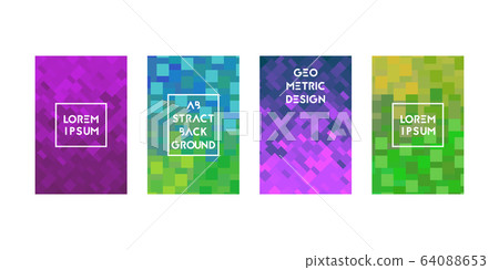 Cards set with pixel texture. 64088653