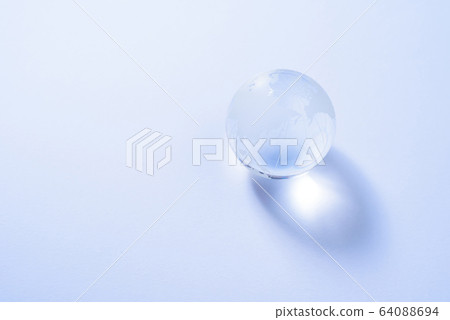 World globe on white paper 64088694