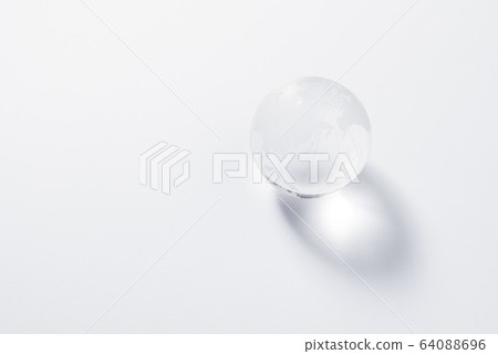 World globe on white paper simple color 64088696